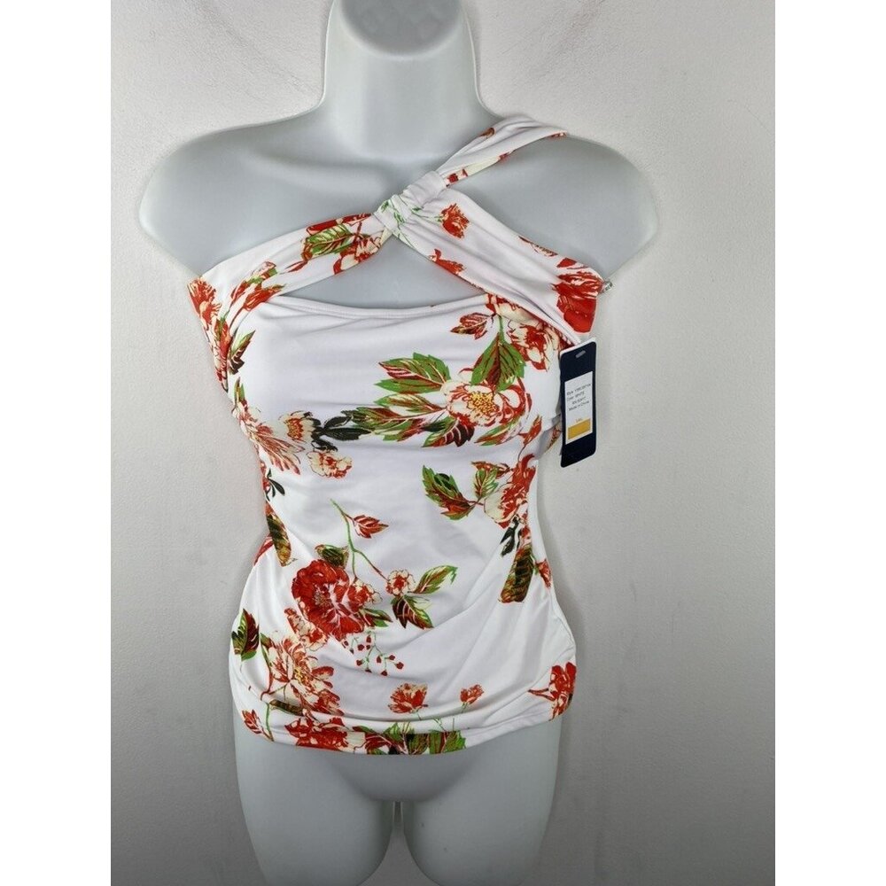 Rachel Roy One Shoulder Floral Tankini Swim Top Size S - Picture 1 of 6